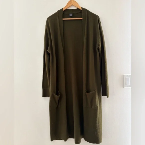 Topshop Size US 10 Brown Open Front Oversized Cardigan Cozy Minimalist Layering - Picture 2 of 10